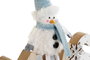 DKD Home Decor Decoración Navidad Alpina Madera Poliéster Natural Azul 20 x 20 x 2 cm (6 Unidades)