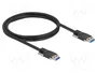 DeLOCK 81254 Cable USB 3.2 Gen 1 Tipo A a Tipo A de 1 m Negro con tornillos M3
