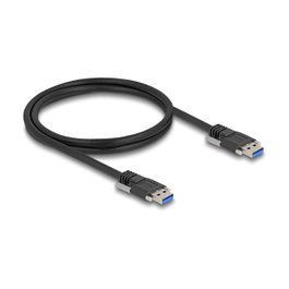 DeLOCK Cable USB 3.2 Gen 1 Tipo-A a Tipo-A con tornillos M3 1 m Negro