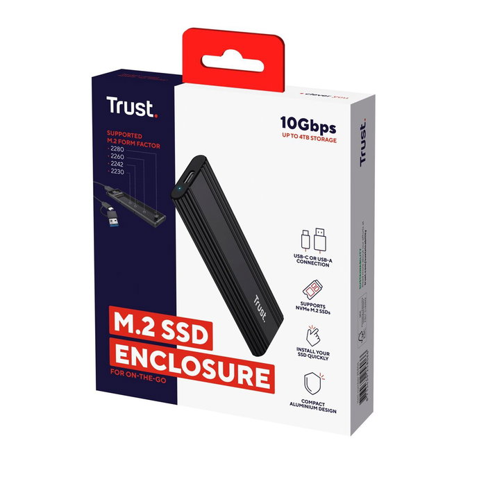 Trust Carcasa Externa M.2 USB-C Negro