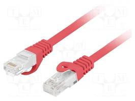 LANBERG Patch cord Cat 6 U/UTP de 2m rojo con RJ45