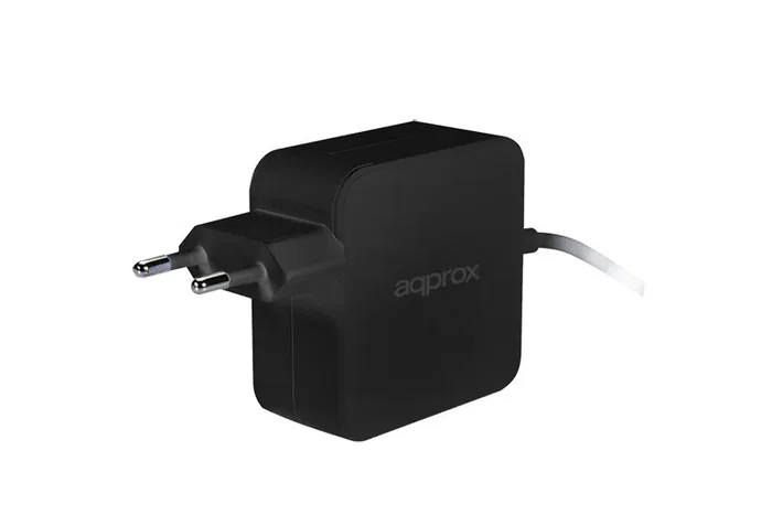 Approx APPA45C Cargador Adaptador de Corriente 45W USB-C para Portátil, Interiores, Conector EU, Negro