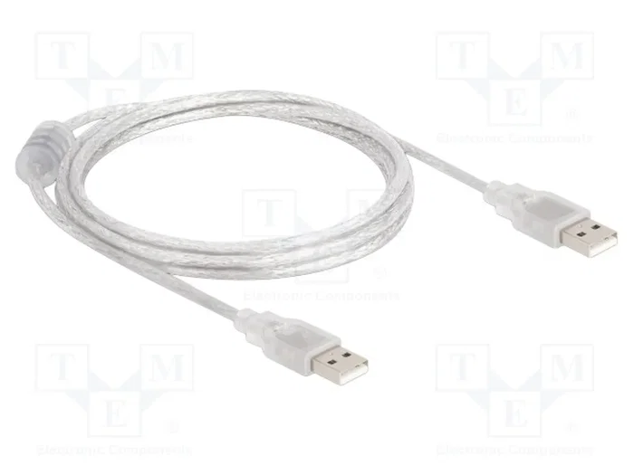 DeLOCK 83888 Cable USB 2.0 Tipo-A a Tipo-A de 1,5 m transparente DeLOCK 83888 Cable USB 2.0 Tipo-A a Tipo-A de 1,5 m transparente