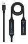 Nanocable Cable USB 3.0 prolongador con amplificador 15m Negro