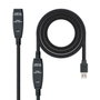 Nanocable Cable USB 3.0 prolongador con amplificador 15m Negro