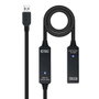 Nanocable Cable USB 3.0 prolongador con amplificador 15m Negro