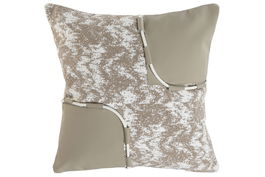 DKD Home Decor Cojin Beige 45 x 45 x 10 cm Tejido Poliester Jacquard Pu