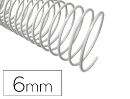 Q-connect Espiral 64 5:1 Blanco para Encuadernación de 6 mm, Caja de 200 Unidades