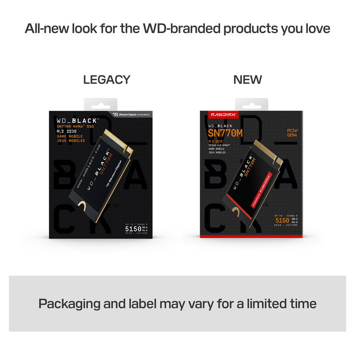 Western Digital SN770M 1TB M.2 2230 PCIe 4.0 NVMe SSD Western Digital SN770M 1TB M.2 2230 PCIe 4.0 NVMe SSD
