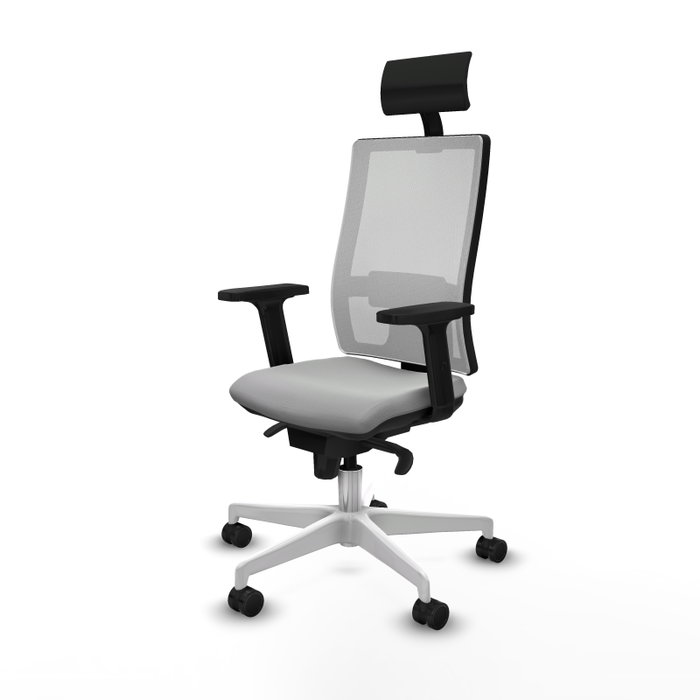 PIQUERAS Y CRESPO Silla de oficina Horna con mecanismo Sincro, Gris claro y Blanco PIQUERAS Y CRESPO Silla de oficina Horna con mecanismo Sincro, Gris claro y Blanco