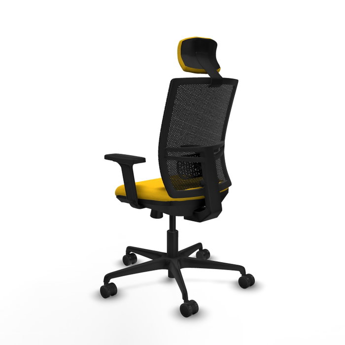 PIQUERAS Y CRESPO Silla de oficina Yunquera con mecanismo Sincro/Traslack Amarillo/Negro