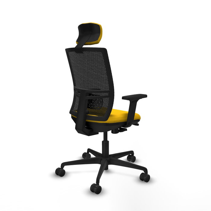 PIQUERAS Y CRESPO Silla de oficina Yunquera con mecanismo Sincro/Traslack Amarillo/Negro
