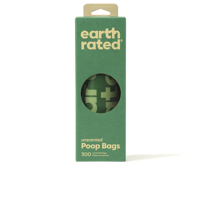 Earth Rated Rollo 300 Bolsas para Excrementos de Perro Extra Largas y Resistentes, Sin Perfume, 65% Plástico Reciclado, Dispensador Earth Rated Rollo 300 Bolsas para Excrementos de Perro Extra Largas y Resistentes, Sin Perfume, 65% Plástico Reciclado, Dispensador