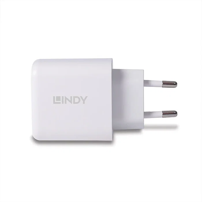 Lindy Cargador de 30W con USB Tipo A y USB Tipo C, Blanco