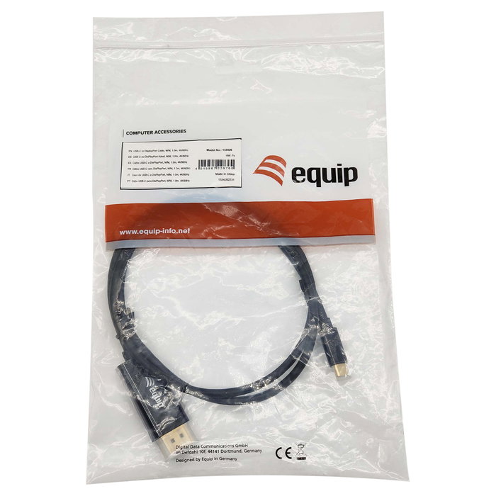 Equip Cable Adaptador USB-C a DisplayPort 1.2 de 1m 4K/60Hz Negro Equip Cable Adaptador USB-C a DisplayPort 1.2 de 1m 4K/60Hz Negro