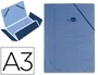 Liderpapel Carpeta Gomas Tres Solapas Cartón Prespan A3 Color Azul