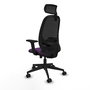 PIQUERAS Y CRESPO Silla de oficina Cilanco con mecanismo Sincro/Traslack, Morado y Negro