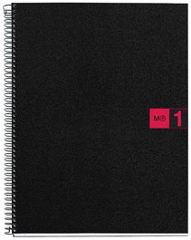 Bloc Miquelrius The Original Notebook 1 Micro.Tapa Pp A4 80H 70G Cuadric.5X5 Rojo (Set de 5)