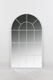 DKD Home Decor Espejo de Pared Ventana Blanco Hierro y Cristal