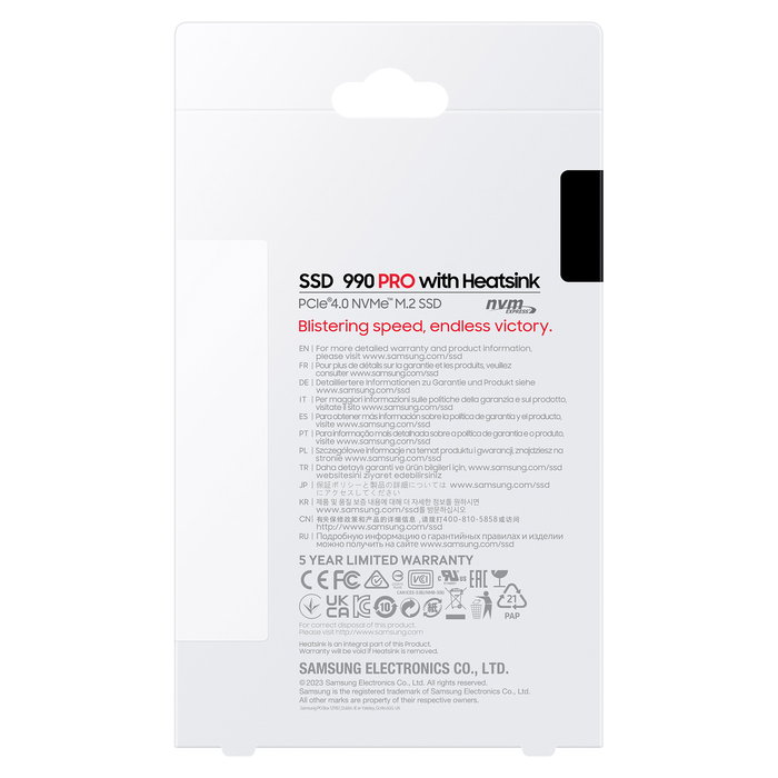 SAMSUNG 990 PRO 2TB M.2 NVMe PCIe 4.0 x 4 Heatsink SSD Retail