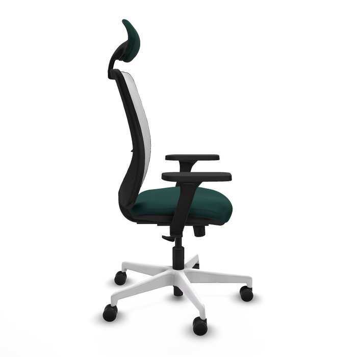 PIQUERAS Y CRESPO Silla de oficina Zulema con mecanismo Sincro, Verde botella y Blanco PIQUERAS Y CRESPO Silla de oficina Zulema con mecanismo Sincro, Verde botella y Blanco