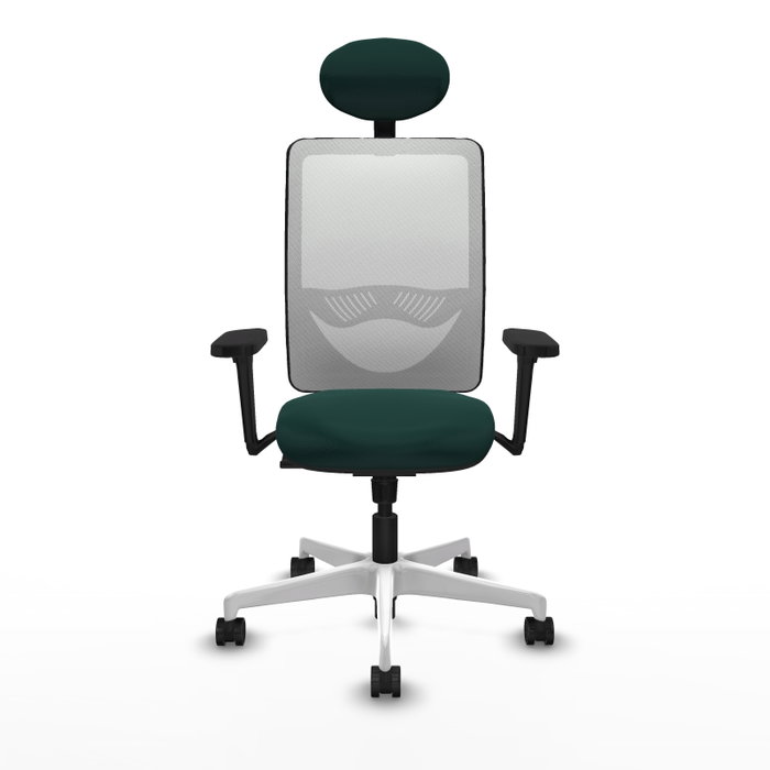 PIQUERAS Y CRESPO Silla de oficina Zulema con mecanismo Sincro, Verde botella y Blanco PIQUERAS Y CRESPO Silla de oficina Zulema con mecanismo Sincro, Verde botella y Blanco