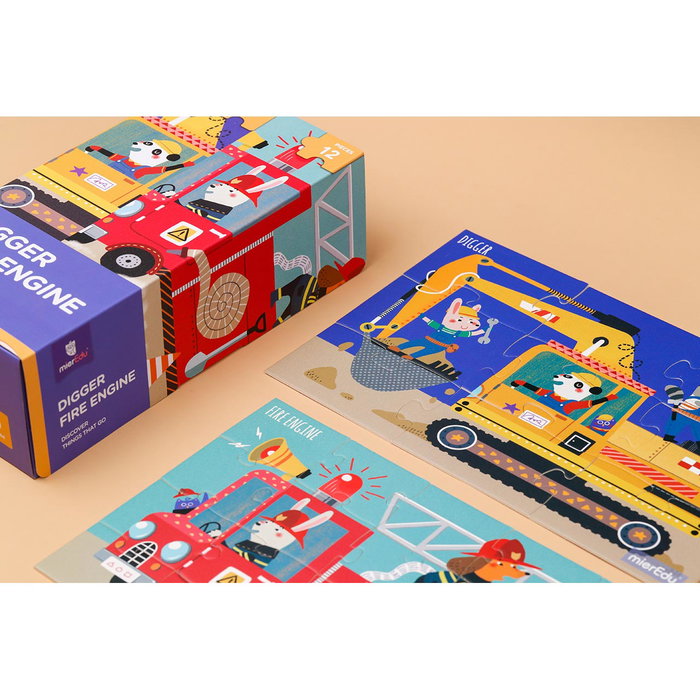 Mieredu Puzle Crece Conmigo Descubrimos Vehículos ME642 - 57 Piezas para +2 Años