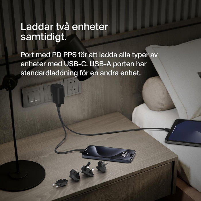 Belkin BOOST Charge Hybrid Dual Charger + Powerbank Negro Belkin BOOST Charge Hybrid Dual Charger + Powerbank Negro