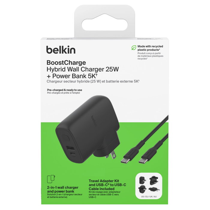 Belkin BOOST Charge Hybrid Dual Charger + Powerbank Negro