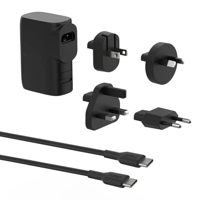 Belkin BPZ003bt1MBK-B6 - Cargador rápido de pared USB-C PD 25W, cable USB-C a USB-C 1m, negro, universal, protección sobretensión