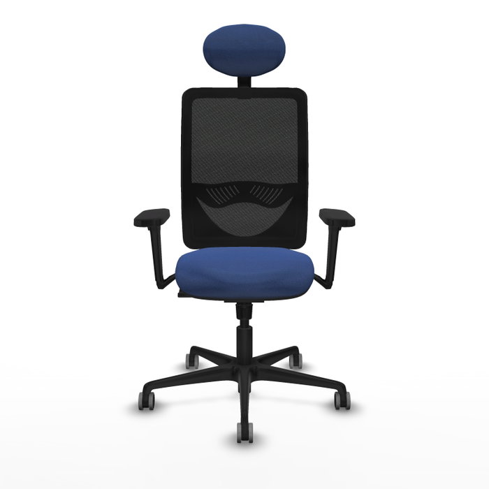 PIQUERAS Y CRESPO Silla de oficina Zulema con mecanismo Sincro, Azul marino y Negro