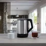 Clatronic WKS 3692 Hervidor de 1,5 L, 2200 W, Negro y Acero inoxidable