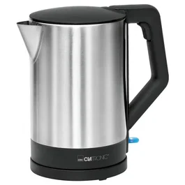 Clatronic WKS 3692 Hervidor de 1,5 L, 2200 W, Negro y Acero inoxidable