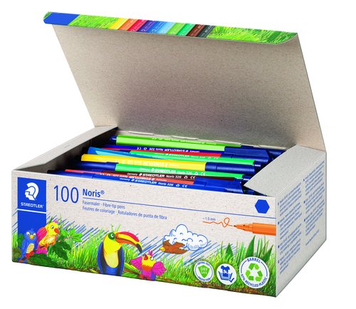 Staedtler Noris 326 Club Class Pack de 100 rotuladores, colores surtidos