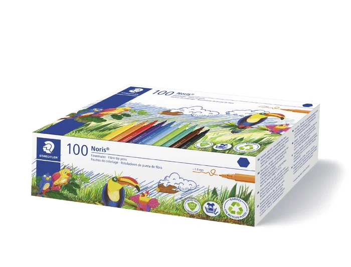 Staedtler Rotulador Noris 326 School Pack 100 Unidades Colores Surtidos Punta Fina Tinta Antiseado Cuerpo Reciclado Staedtler Rotulador Noris 326 School Pack 100 Unidades Colores Surtidos Punta Fina Tinta Antiseado Cuerpo Reciclado