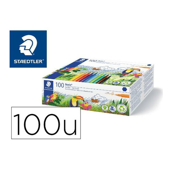 Staedtler Noris 326 Club Class Pack de 100 rotuladores, colores surtidos