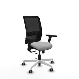 PIQUERAS Y CRESPO Silla de oficina Zulema con Mecanismo Sincro/Traslack, Gris claro y Negro