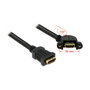 DeLOCK Cable HDMI Hembra a Hembra 0,25 m 110 Grados Negro
