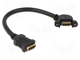 DeLOCK Cable HDMI de 0,25 m con conectores hembra y diseño angular de 110°