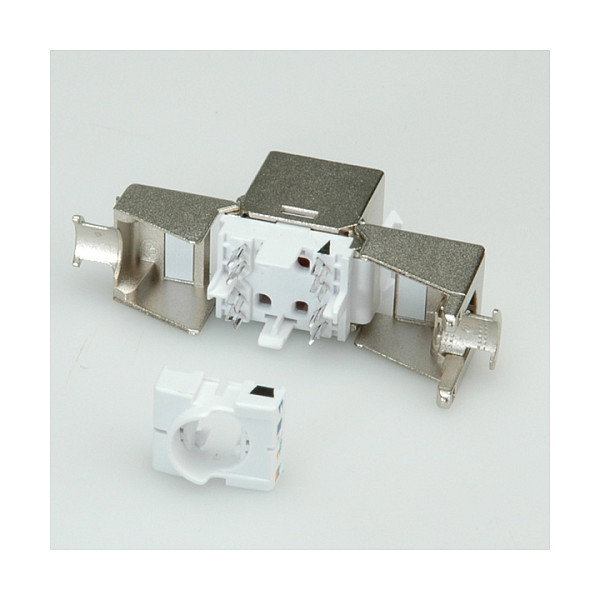 ROLINE Keystone Jack Cat.6 Class E blindado SLIM plata