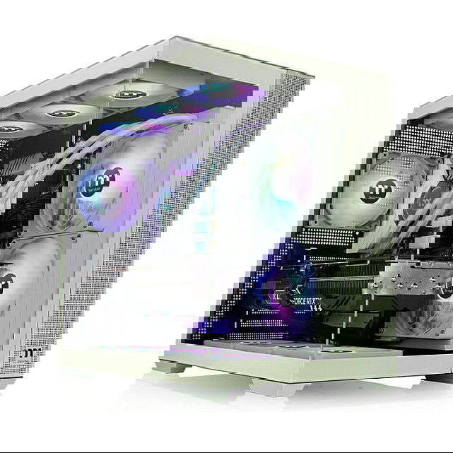 Thermaltake View 380 TG ARGB Matcha Green Midi Tower PC con Iluminación ARGB y Panel de Vidrio Templado