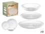 Vivalto Vajilla de 12 Piezas de Vidrio con Diseño Rombos Transparente, Plato 26x26 cm, Apto para Lavavajillas (No Microondas) (Set de 2)