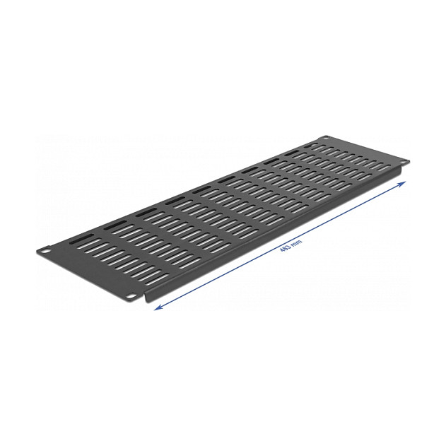 DeLOCK Panel de relleno para rack de 19 pulgadas con ventilación, 3U, Negro