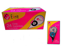 Ekrit Cinta Correctora 5 mm x 12 m Blister (Set de 24) (Set de 24)