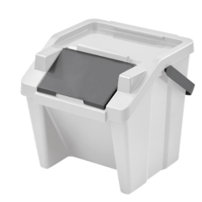 Cubo de Basura para Reciclaje Tontarelli Moda Blanco Apilable 28 L (6 Unidades) Cubo de Basura para Reciclaje Tontarelli Moda Blanco Apilable 28 L (6 Unidades)