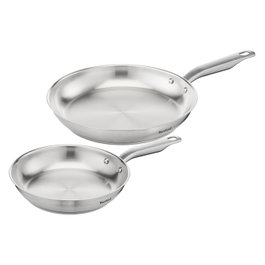 Tefal Virtuoso E492S2 Juego de Sartenes de Acero Inoxidable 24 cm y 28 cm