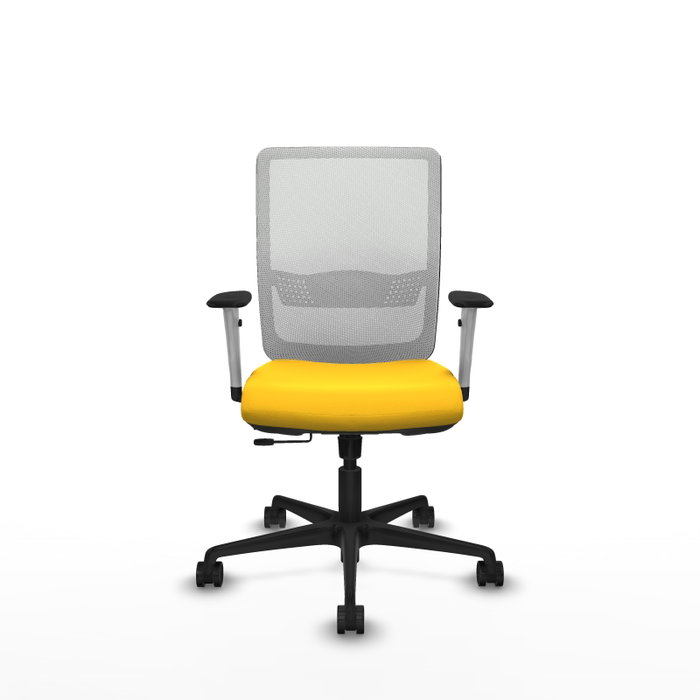 PIQUERAS Y CRESPO Silla de oficina Haches con mecanismo Sincro/Traslack Amarillo y Blanco