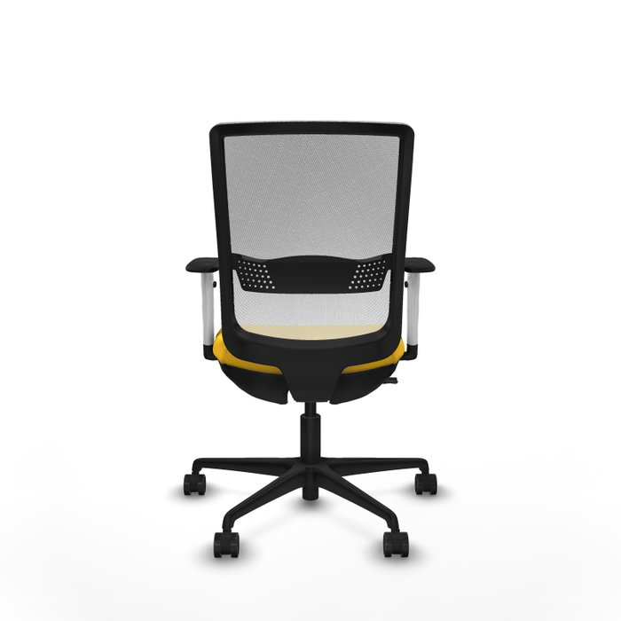 PIQUERAS Y CRESPO Silla de oficina Haches con mecanismo Sincro/Traslack Amarillo y Blanco