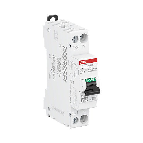 ABB FI/LS-Schalter B16 DS301CA-B16/0,03 6kA 1P+N Typ A 30mA 1TE