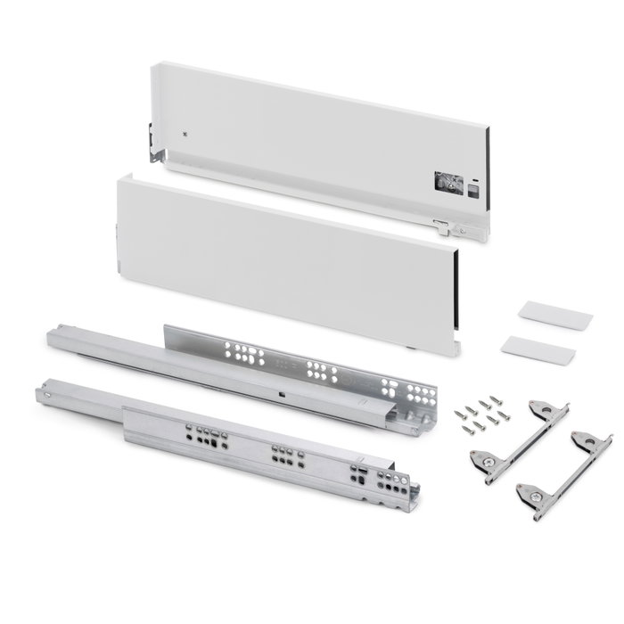 Emuca Kit Cajón Exterior Vertex con regulación 3D, 178mm de altura, 500mm de profundidad, Blanco Emuca Kit Cajón Exterior Vertex con regulación 3D, 178mm de altura, 500mm de profundidad, Blanco